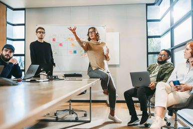IT-Projektleiterin mit Team IT-Projektleiterin mit Team